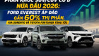 Phân khúc SUV/CUV cỡ D nửa đầu 2026: Ford Everest áp đảo gần 60% thị phần, Toyota Fortuner và Kia Sorento tăng tốc