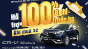 Honda CR-V ưu đãi 100% lệ phí trước bạ trong tháng 8/2021