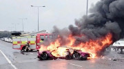 Chiếc Lamborghini Aventador SVJ độc nhất thế giới cháy rụi sau khi va chạm với Mazda CX-5