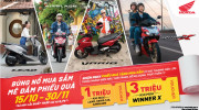 Tậu ngay “xế cưng” Honda cùng chương trình khuyến mại “Bùng nổ mua sắm, mê đắm phiếu quà”