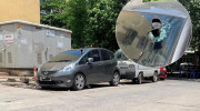 Hà Nội: Giày cao gót đâm thủng kính lái của xe ô tô đang đỗ dưới chung cư