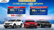 Honda triển khai ưu đãi lệ phí trước bạ cho CR-V, Civic và Accord trong tháng 7