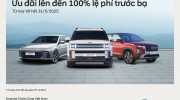 Hyundai ưu đãi đến 100% lệ phí trước bạ cho khách trong tháng 5