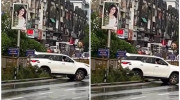 Lao qua dải phân cách, tránh tắc đường, tài xế lái xe Toyota Fortuner bị tịch thu phương tiện