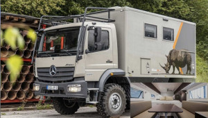 Xe tải Mercedes-Benz hóa nhà di động đầy tiện nghi, không khác gì căn hộ sang trọng