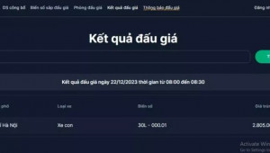 Biển số “siêu VIP” 30L-000.01 được chốt giá hơn 2,8 tỷ đồng