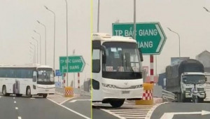Phạt 17 triệu đồng lái xe chở công nhân của công ty Samsung đi ngược chiều trên cao tốc