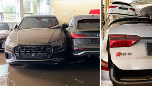 Hàng chục xe sang Audi bị phá hủy tại đại lý sau trận lụt thảm khốc