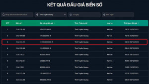 Điểm mặt những biển số trúng đấu giá trên 10 tỷ đồng