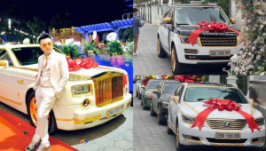Kỷ niệm 15 năm ngày cưới, đại gia Hải Dương trưng cả dàn siêu xe trăm tỷ và phi cơ riêng