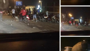 Hà Nội: Xe trộn xi măng nghi nổ lốp, suýt gây tai nạn nghiêm trọng