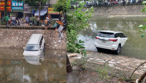 [VIDEO] Toyota Fortuner vừa ra biển một tuần lao đầu xuống sông Kim Ngưu