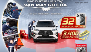 Toyota Việt Nam triển khai chương trình khuyến mãi dịch vụ “Bảo dưỡng liền tay - Vận may gõ cửa”