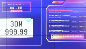 Thấp hơn kỳ vọng, biển số 30M-999.99 chỉ được chốt giá 9,44 tỷ đồng