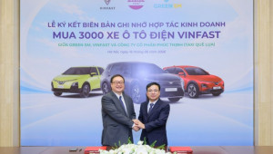 Taxi Quê Lụa tăng tốc chuyển đổi xanh, mua thêm 2.000 ô tô điện VinFast thông qua Green SM