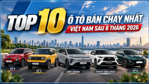 10 ô tô bán chạy nhất Việt Nam sau 8 tháng 2026: VinFast áp đảo, xe Nhật bám đuổi