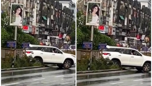 Lao qua dải phân cách, tránh tắc đường, tài xế lái xe Toyota Fortuner bị tịch thu phương tiện